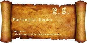 Murlasits Benke névjegykártya